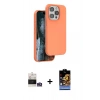 MARSİLYAN™- iPhone 14 Pro Max Kılıf Kıvılcım Çizgi Serisi - Siyah Buffer Hayalet Cam Ekran Koruyucu + Bilvis Titan Kamera Lens - GS