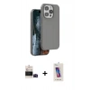 MARSİLYAN™- iPhone 14 Pro Max Kılıf Kıvılcım Çizgi Serisi - Siyah Joko 5D Cam + Siyah Bilvis Titan Kamera Lens