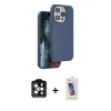 MARSİLYAN™- iPhone 14 Pro Max Kılıf Kıvılcım Çizgi Serisi - Siyah Joko 5D Cam + PVD Metal Kamera Lens - TU