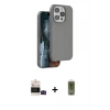 MARSİLYAN™- iPhone 14 Pro Max Kılıf Kıvılcım Çizgi Serisi - Siyah Joko Magic 5D Hayalet Cam + Bilvis Titan Kamera Lens - SH