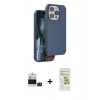 MARSİLYAN™- iPhone 14 Pro Max Kılıf Kıvılcım Çizgi Serisi - Siyah Mat Seramik Nano Ekran Koruyucu + Bilvis Titan Kamera Lens - DNMR