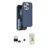 MARSİLYAN™- iPhone 14 Pro Max Kılıf Kıvılcım Çizgi Serisi - Siyah Mat Seramik Nano Ekran Koruyucu + Bilvis Titan Kamera Lens - GS