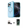 MARSİLYAN™- iPhone 14 Pro Max Kılıf Kıvılcım Form Prime - Şeffaf 360 Full Body Arka Koruyucu + Bilvis Titan Kamera Lens - SH