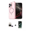 MARSİLYAN™- iPhone 14 Pro Max Kılıf Kıvılcım Form Prime - Şeffaf 360 Full Body Arka Koruyucu + Bilvis Titan Kamera Lens - GD