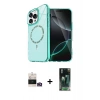 MARSİLYAN™- iPhone 14 Pro Max Kılıf Kıvılcım Form Prime - Şeffaf 360 Full Body Arka Koruyucu + Bilvis Titan Kamera Lens - GD