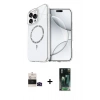 MARSİLYAN™- iPhone 14 Pro Max Kılıf Kıvılcım Form Prime - Şeffaf 360 Full Body Arka Koruyucu + Bilvis Titan Kamera Lens - SH