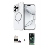MARSİLYAN™- iPhone 14 Pro Max Kılıf Kıvılcım Form Prime - Şeffaf 360 Full Body Arka Koruyucu + Bilvis Titan Kamera Lens - GD