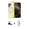 MARSİLYAN™- iPhone 14 Pro Max Kılıf Kıvılcım Form Prime - Şeffaf Pasifik Cam Ekran Koruyucu + Bilvis Titan Kamera Lens - GD