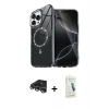 MARSİLYAN™- iPhone 14 Pro Max Kılıf Kıvılcım Form Prime - Şeffaf Pasifik Cam Ekran Koruyucu + Raze Metal Kamera Lens - GS