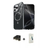 MARSİLYAN™- iPhone 14 Pro Max Kılıf Kıvılcım Form Prime - Şeffaf Pasifik Cam Ekran Koruyucu + Raze Metal Kamera Lens - GD