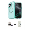MARSİLYAN™- iPhone 14 Pro Max Kılıf Kıvılcım Form Prime - Şeffaf Pasifik Cam Ekran Koruyucu + Siyah Bilvis Titan Kamera Lens