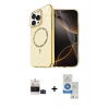 MARSİLYAN™- iPhone 14 Pro Max Kılıf Kıvılcım Form Prime - Şeffaf Royal Nano Ekran Koruyucu + Bilvis Titan Kamera Lens - SH