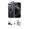 MARSİLYAN™- iPhone 14 Pro Max Kılıf Kıvılcım Form Prime - Şeffaf Royal Nano Ekran Koruyucu + Bilvis Titan Kamera Lens - GD