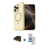 MARSİLYAN™- iPhone 14 Pro Max Kılıf Kıvılcım Form Prime - Şeffaf Royal Nano Ekran Koruyucu + Raze Metal Kamera Lens - GD