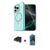 MARSİLYAN™- iPhone 14 Pro Max Kılıf Kıvılcım Form Prime - Siyah 18D Cam Ekran Koruyucu + Raze Metal Kamera Lens - GS
