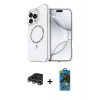 MARSİLYAN™- iPhone 14 Pro Max Kılıf Kıvılcım Form Prime - Siyah 18D Cam Ekran Koruyucu + Raze Metal Kamera Lens - GS