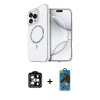 MARSİLYAN™- iPhone 14 Pro Max Kılıf Kıvılcım Form Prime - Siyah 18D Cam Ekran Koruyucu + PVD Metal Kamera Lens - TU