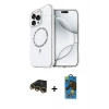 MARSİLYAN™- iPhone 14 Pro Max Kılıf Kıvılcım Form Prime - Siyah 18D Cam Ekran Koruyucu + Raze Metal Kamera Lens - GD