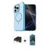 MARSİLYAN™- iPhone 14 Pro Max Kılıf Kıvılcım Form Prime - Siyah 18D Cam Ekran Koruyucu + Raze Metal Kamera Lens - GD