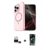 MARSİLYAN™- iPhone 14 Pro Max Kılıf Kıvılcım Form Prime - Siyah 360 Mat Full Body Arka Koruyucu + Bilvis Titan Kamera Lens - DNMR
