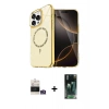 MARSİLYAN™- iPhone 14 Pro Max Kılıf Kıvılcım Form Prime - Siyah 360 Mat Full Body Arka Koruyucu + Bilvis Titan Kamera Lens - GS