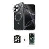 MARSİLYAN™- iPhone 14 Pro Max Kılıf Kıvılcım Form Prime - Siyah 360 Mat Full Body Arka Koruyucu + PVD Metal Kamera Lens - TU