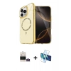 MARSİLYAN™- iPhone 14 Pro Max Kılıf Kıvılcım Form Prime - Siyah 3D Antistatik Cam Ekran Koruyucu + Bilvis Titan Kamera Lens - GD