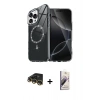 MARSİLYAN™- iPhone 14 Pro Max Kılıf Kıvılcım Form Prime - Siyah Bilvis 3D Mat Cam Ekran Koruyucu + Raze Metal Kamera Lens - GD