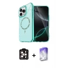 MARSİLYAN™- iPhone 14 Pro Max Kılıf Kıvılcım Form Prime - Siyah Bilvis 5in1 3D Magic Cam Ekran Koruyucu + Turuncu PVD Metal Kamera Lens