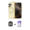 MARSİLYAN™- iPhone 14 Pro Max Kılıf Kıvılcım Form Prime - Siyah Bilvis 5in1 3D Magic Cam Ekran Koruyucu + Turuncu PVD Metal Kamera Lens