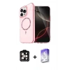 MARSİLYAN™- iPhone 14 Pro Max Kılıf Kıvılcım Form Prime - Siyah Bilvis 5in1 3D Magic Cam Ekran Koruyucu + Turuncu PVD Metal Kamera Lens