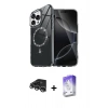 MARSİLYAN™- iPhone 14 Pro Max Kılıf Kıvılcım Form Prime - Siyah Bilvis 5in1 3D Magic Cam Ekran Koruyucu + Gümüş Raze Metal Kamera Lens