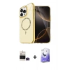 MARSİLYAN™- iPhone 14 Pro Max Kılıf Kıvılcım Form Prime - Siyah Bilvis 5in1 5D Magic Hayalet Cam Ekran Koruyucu + Derin Mor Bilvis Titan Kamera Lens