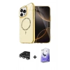 MARSİLYAN™- iPhone 14 Pro Max Kılıf Kıvılcım Form Prime - Siyah Bilvis 5in1 5D Magic Hayalet Cam Ekran Koruyucu + Raze Metal Kamera Lens - GS