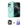 MARSİLYAN™- iPhone 14 Pro Max Kılıf Kıvılcım Form Prime - Siyah Bilvis 5in1 5D Magic Hayalet Cam Ekran Koruyucu + PVD Metal Kamera Lens - TU