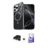 MARSİLYAN™- iPhone 14 Pro Max Kılıf Kıvılcım Form Prime - Siyah Bilvis 5in1 5D Magic Hayalet Cam Ekran Koruyucu + Raze Metal Kamera Lens - GD