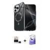 MARSİLYAN™- iPhone 14 Pro Max Kılıf Kıvılcım Form Prime - Siyah Bilvis 5in1 5D Magic Hayalet Cam Ekran Koruyucu + Derin Mor Bilvis Titan Kamera Lens