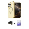 MARSİLYAN™- iPhone 14 Pro Max Kılıf Kıvılcım Form Prime - Siyah Bilvis 5in1 5D Magic Hayalet Cam Ekran Koruyucu + Raze Metal Kamera Lens - GD