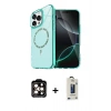 MARSİLYAN™- iPhone 14 Pro Max Kılıf Kıvılcım Form Prime - Siyah Bilvis Hayalet Cam Ekran Koruyucu + Turuncu PVD Metal Kamera Lens