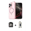MARSİLYAN™- iPhone 14 Pro Max Kılıf Kıvılcım Form Prime - Siyah Bilvis Hayalet Cam Ekran Koruyucu + Turuncu PVD Metal Kamera Lens