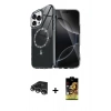 MARSİLYAN™- iPhone 14 Pro Max Kılıf Kıvılcım Form Prime - Siyah Buffer Cam Ekran Koruyucu + Raze Metal Kamera Lens - GS