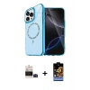 MARSİLYAN™- iPhone 14 Pro Max Kılıf Kıvılcım Form Prime - Siyah Buffer Hayalet Cam Ekran Koruyucu + Bilvis Titan Kamera Lens - SH