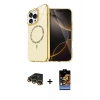 MARSİLYAN™- iPhone 14 Pro Max Kılıf Kıvılcım Form Prime - Siyah Buffer Hayalet Cam Ekran Koruyucu + Raze Metal Kamera Lens - GD