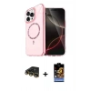 MARSİLYAN™- iPhone 14 Pro Max Kılıf Kıvılcım Form Prime - Siyah Buffer Hayalet Cam Ekran Koruyucu + Raze Metal Kamera Lens - GD