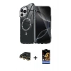 MARSİLYAN™- iPhone 14 Pro Max Kılıf Kıvılcım Form Prime - Siyah Buffer Hayalet Cam Ekran Koruyucu + Raze Metal Kamera Lens - GD