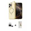 MARSİLYAN™- iPhone 14 Pro Max Kılıf Kıvılcım Form Prime - Siyah Mat Seramik Nano Ekran Koruyucu + Bilvis Titan Kamera Lens - GS