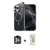 MARSİLYAN™- iPhone 14 Pro Max Kılıf Kıvılcım Form Prime - Siyah Mat Seramik Nano Ekran Koruyucu + PVD Metal Kamera Lens - TU
