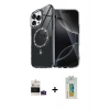 MARSİLYAN™- iPhone 14 Pro Max Kılıf Kıvılcım Form Prime - Siyah Polymer Nano Ekran Koruyucu + Bilvis Titan Kamera Lens - DNMR