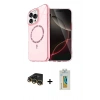 MARSİLYAN™- iPhone 14 Pro Max Kılıf Kıvılcım Form Prime - Siyah Polymer Nano Ekran Koruyucu + Gold Raze Metal Kamera Lens