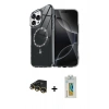 MARSİLYAN™- iPhone 14 Pro Max Kılıf Kıvılcım Form Prime - Siyah Polymer Nano Ekran Koruyucu + Gold Raze Metal Kamera Lens